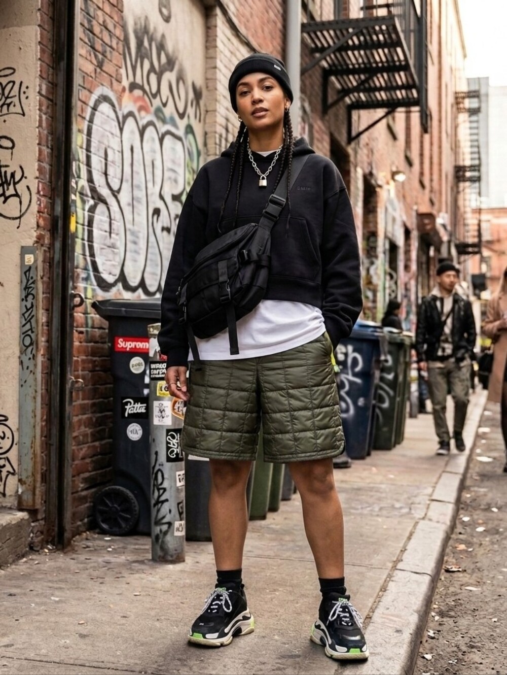 Tory Burch Light Olive Quilted Shorts Size M Rare